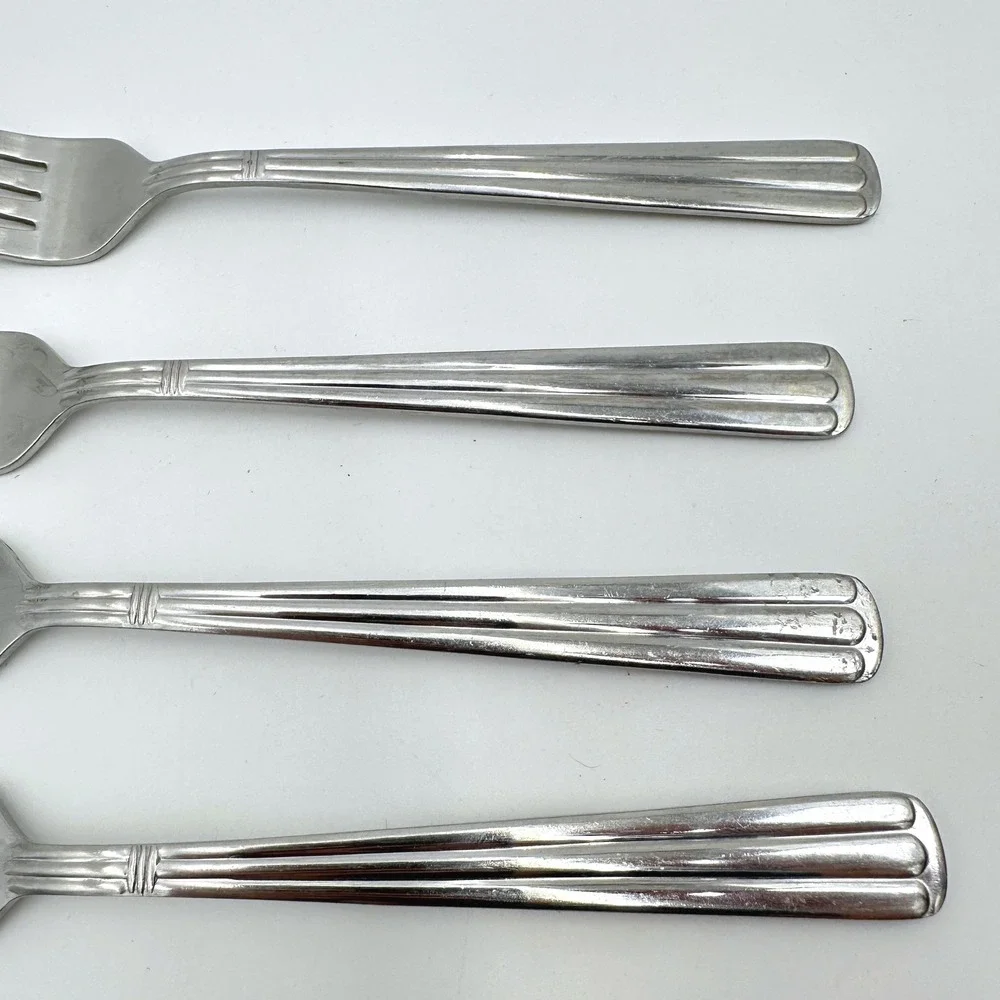 Wallace Kingston 18/10 Stainless Dinner Forks Set Of 4 Ribbed Fluted Korea